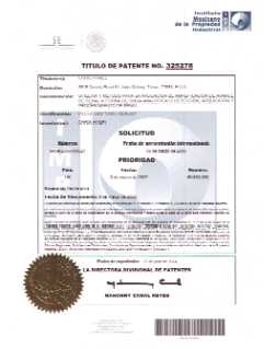 Mexico (Jun. 2014) Mexico patent certificate